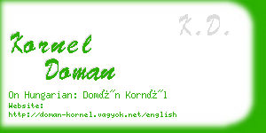 kornel doman business card